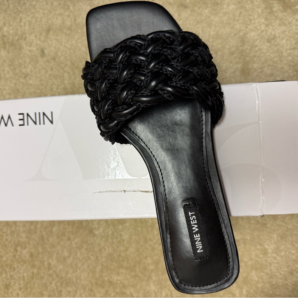 Nine West Black Braided Sandals